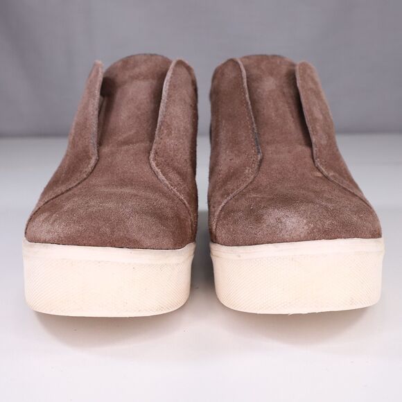 J Slides NYC Shoes Womens 6.5 Platform Sneakers Brown Suede Leather Slip Ons - Picture 6 of 13